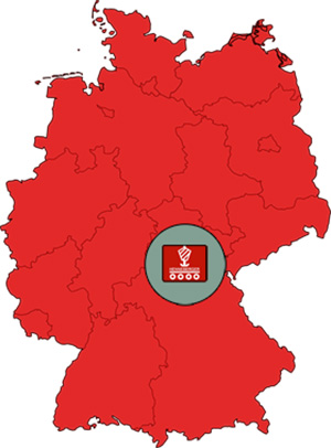 Deutschlandkarte Standort Henneberger schwerlast Thüringen Themar